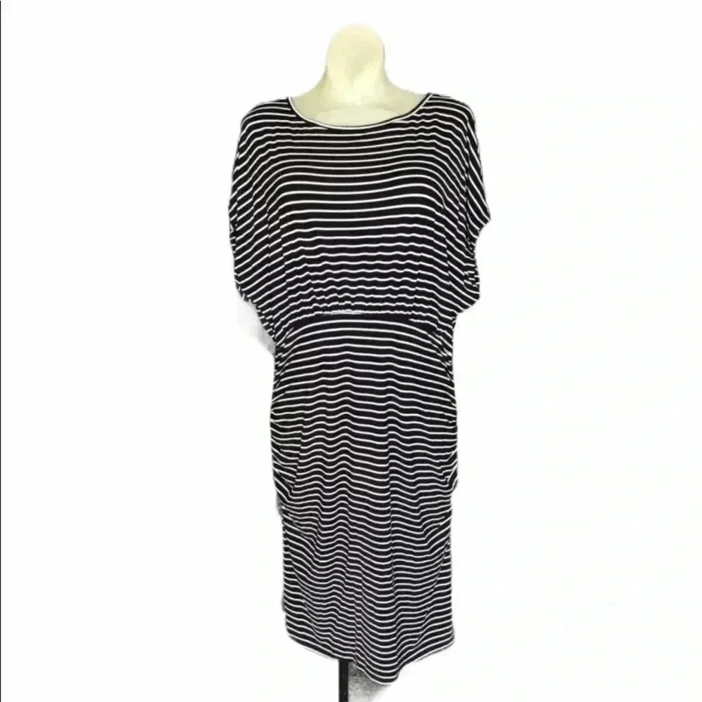 Old Navy Maternity Dress Back White Stripes Large